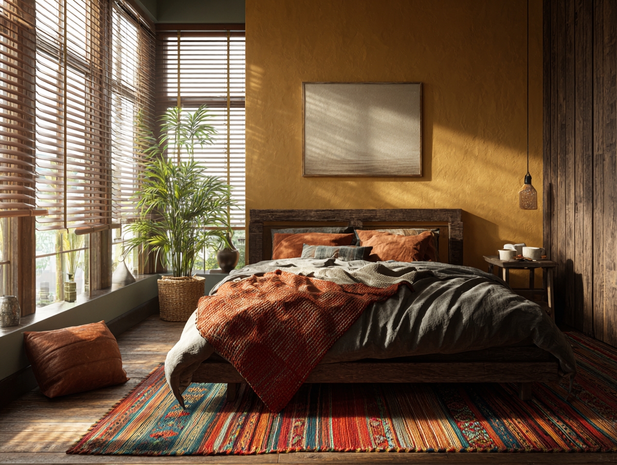 Recámara contemporánea con persianas blackout en estilo acogedor