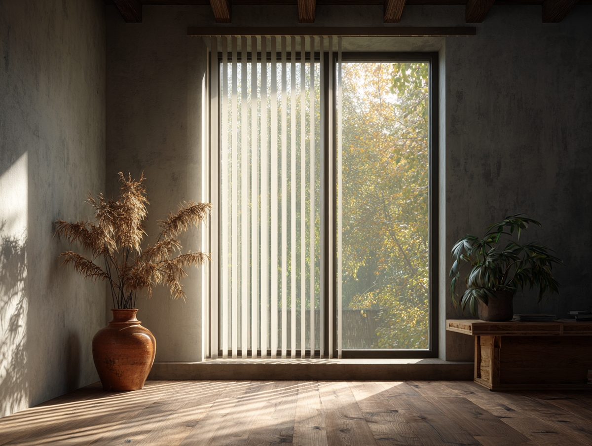 Ventanal grande con persianas verticales